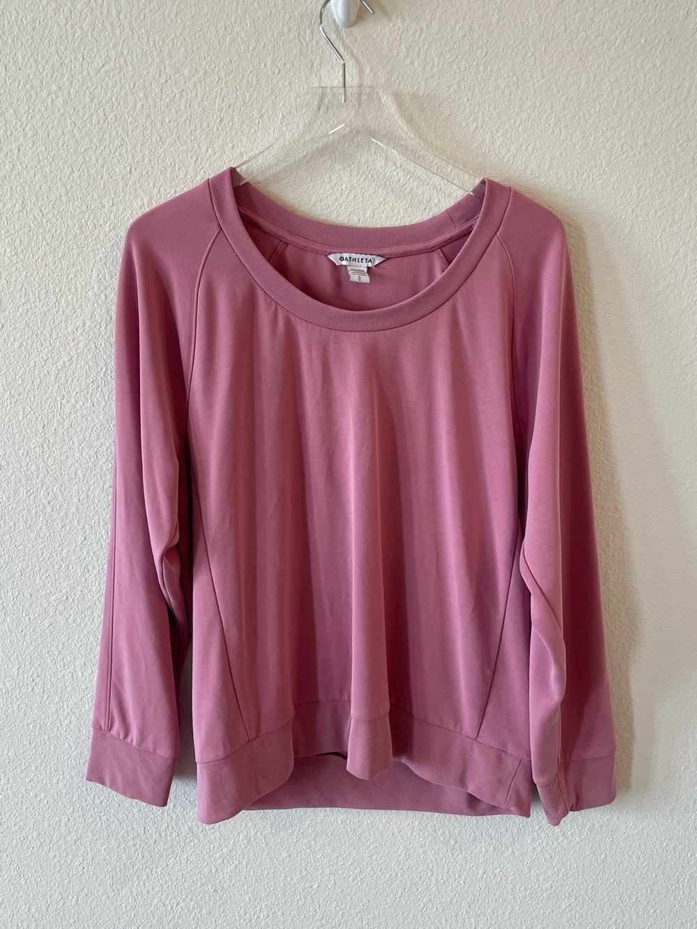 Athleta Seasoft Scoop Neck Sweatshirt Dusty Pink L